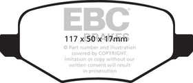 EBC 11-14 Ford Edge 2.0 Turbo Ultimax2 Rear Brake Pads - 0