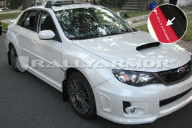 Rally Armor 11-14 Subaru WRX/STI (Sedan Only) Red UR Mud Flap w/White Logo - 0