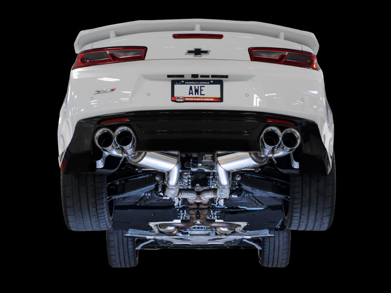 AWE Tuning 16-19 Chevrolet Camaro SS Axle-back Exhaust - Touring Edition (Quad Chrome Silver Tips) - 0