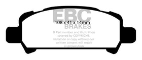 EBC 01-02 Subaru Impreza 2.0 Turbo WRX Bluestuff Rear Brake Pads - 0