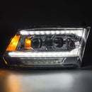 AlphaRex 09-18 Dodge Ram 2500 LUXX LED Proj Headlights Plank Style Chrm w/Activ Light/Seq Signal/DRL-3