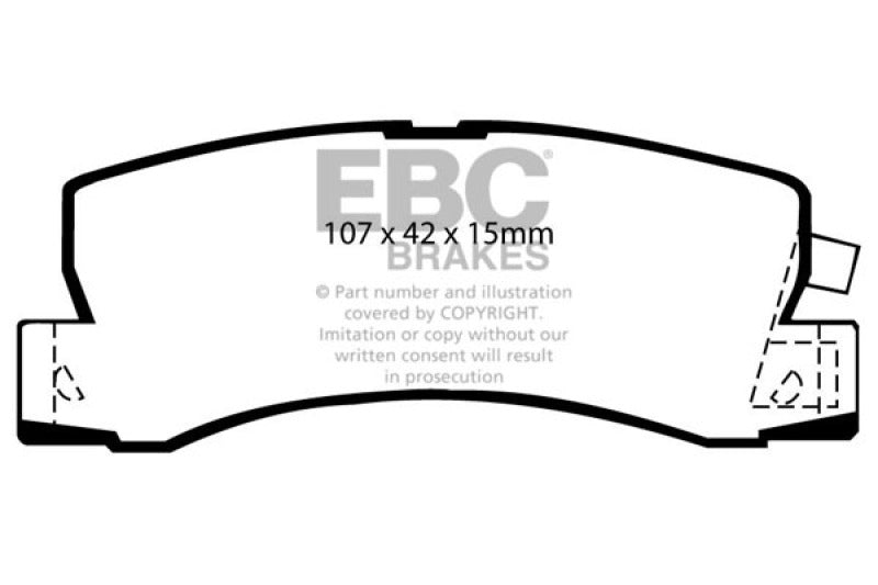 EBC 90-91 Lexus ES250 2.5 Yellowstuff Rear Brake Pads - 0