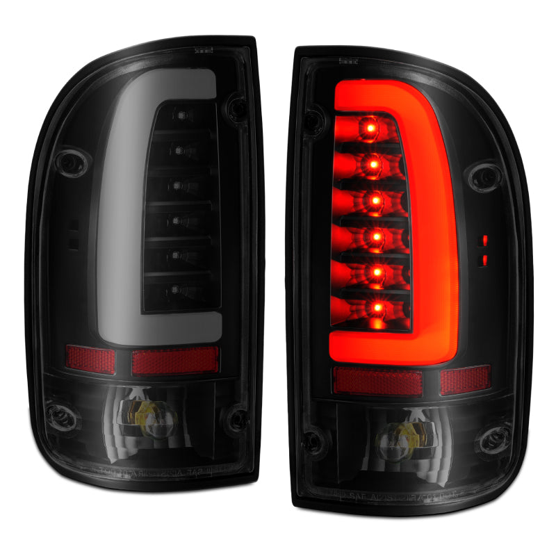 ANZO 1995-2000 Toyota Tacoma LED Taillights Black Housing Smoke Lens (Pair) - 0