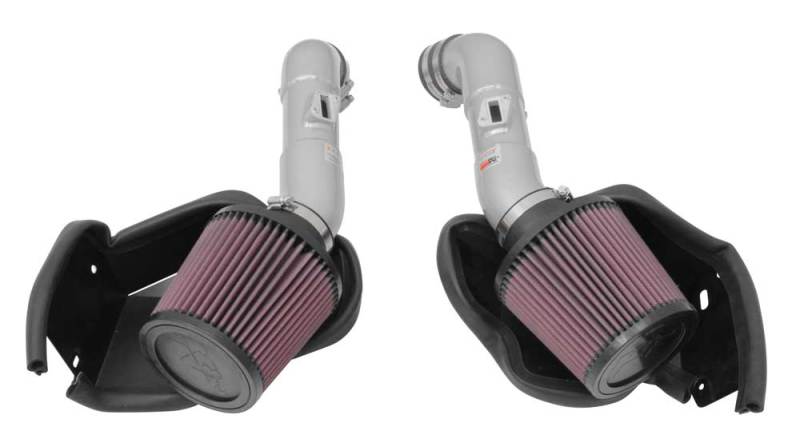 K&N 14-15 Infiniti Q50 3.7L V6 Dual Silver Typhoon Short Ram Intakes - 0