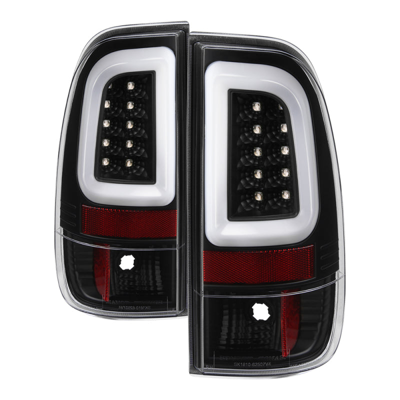 Spyder 08-16 Ford Super Duty F-250 V3 Light Bar LED Tail Lights - Black (ALT-YD-FS07V3-LBLED-BK) - 0