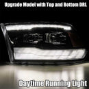 AlphaRex 09-18 Dodge Ram 1500HD LUXX LED Proj Headlights Plnk Style Blk w/Activ Light/Seq Signal/DRL-4
