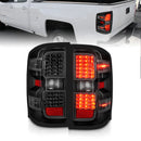 ANZO 15-19 Chevy Silverado 2500HD/3500HD (Factory Halogen Only) LED Tail Lights Black w/Clear Lens-2