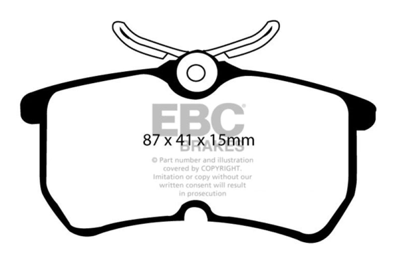 EBC 13+ Ford Fiesta 1.6 Turbo ST Yellowstuff Rear Brake Pads - 0