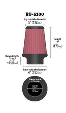 K&N Universal Clamp-On Air Filter 3-1/8in FLG / 6in B / 5in T / 7in H-6