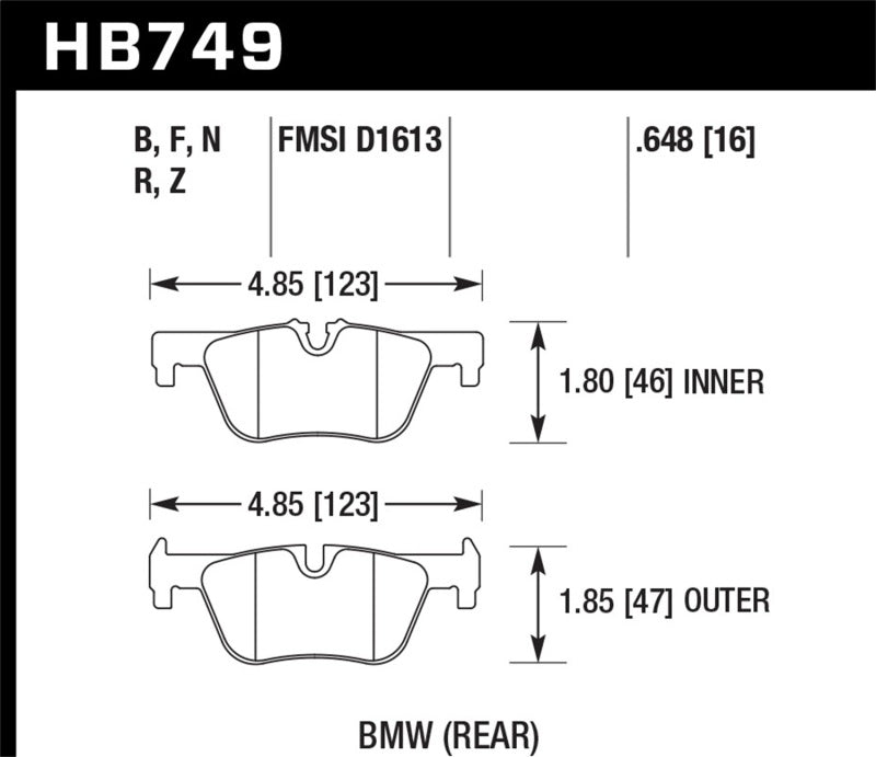 Hawk 13-14 BMW 328i/328i xDrive / 2014 428i/428i xDrive HPS 5.0 Rear Brake Pads - 0