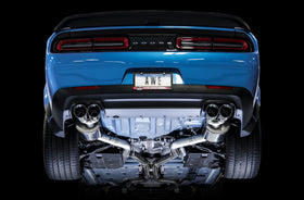 AWE Tuning 2015+ Dodge Challenger 6.4L/6.2L Non-Resonated Touring Edition Exhaust - Quad Silver Tips - 0