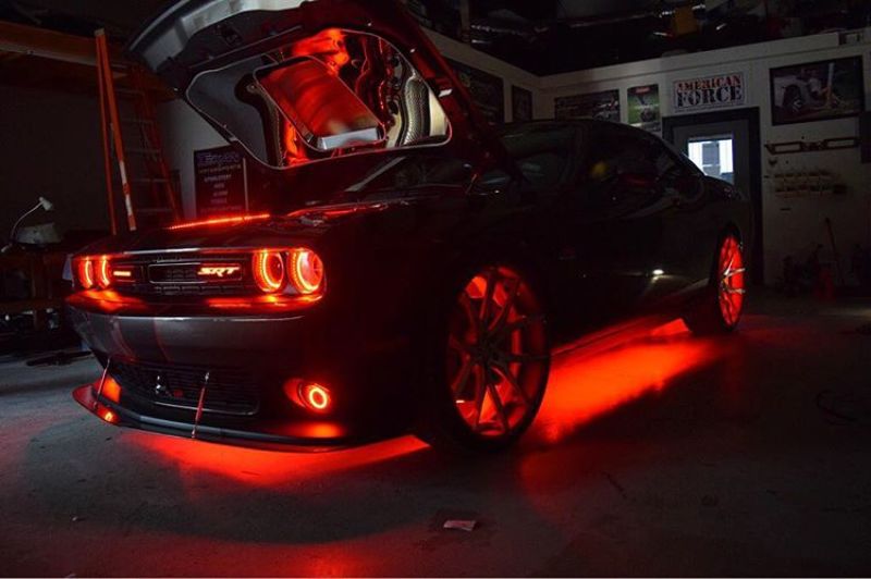 Oracle 15-21 Dodge Challenger Waterproof LED Fog Light Halo Kit - ColorSHIFT