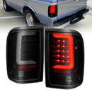ANZO 1993-1997 Ford  Ranger LED Tail Lights w/ Light Bar Black Housing Smoked Lens-2