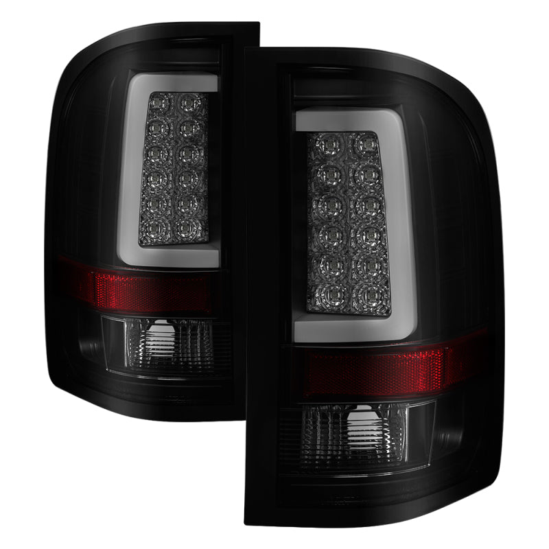 Spyder 07-13 Silverado (Will Not Work w/2010 921 Bulb)V3 Tail Lights Blk Smk ALT-YD-CS07V3-LBLED-BSM - 0