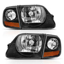 ANZO 1997-2003 Ford F150 Crystal Headlight Black w/ Parking Light-2