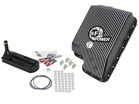 aFe Transmission Pan (Black); Ford Diesel Trucks 03-10 V8-6.0/6.4L (td)