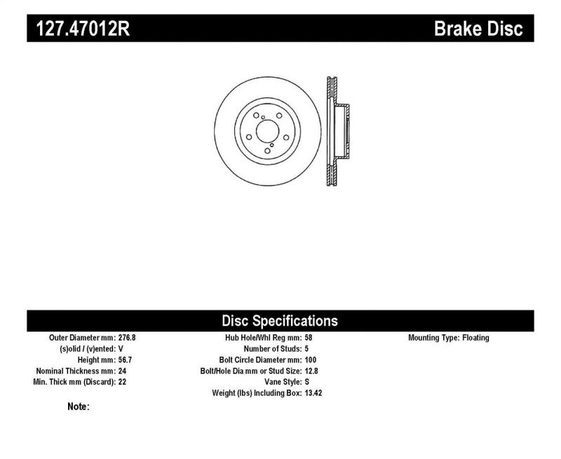 StopTech Slotted & Drilled Sport Brake Rotor - 0