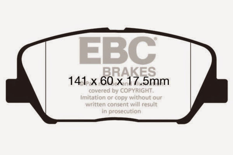 EBC 12-15 Hyundai Veloster 1.6 Turbo Redstuff Front Brake Pads - 0