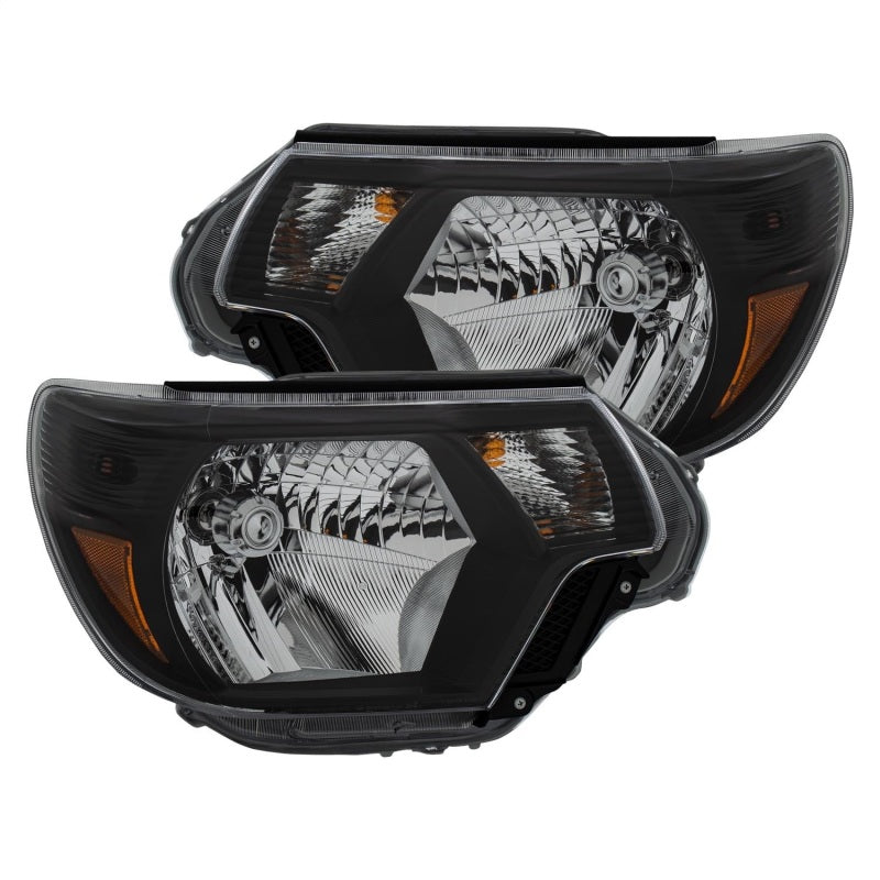 ANZO 2012-2015 Toyota Tacoma Crystal Headlights Black - 0