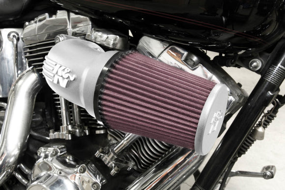 K&N 01-17 Harley-Davidson Softail / Dyna FI Performance Air Intake System Silver