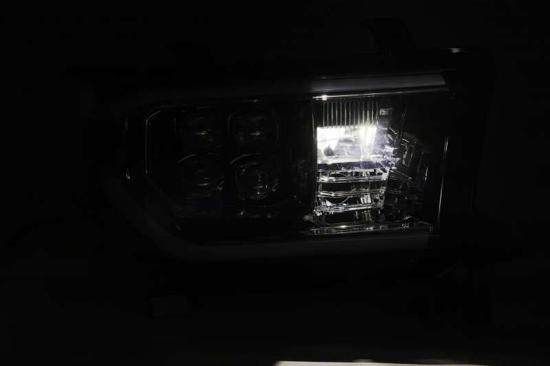 AlphaRex 07-13 Toyota Tundra (w/Lvl Adj) NOVA LED Proj Headlights Plank Alpha Blk w/Seq Signal/RDL - 0