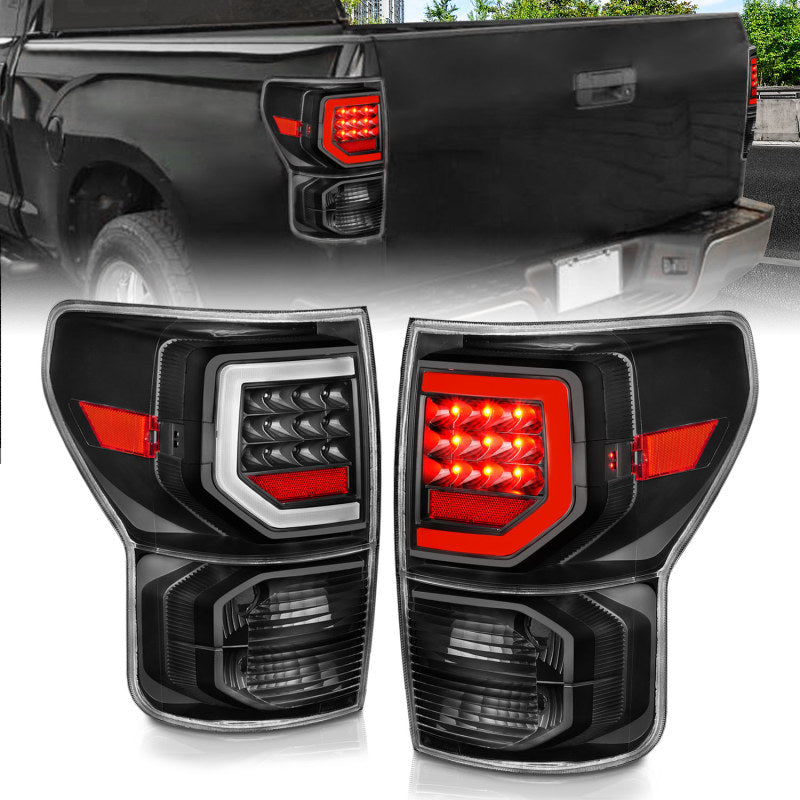 Anzo 07-11 Toyota Tundra Full LED Tailights Black Housing Clear Lens G2 (w/C Light Bars) - 0