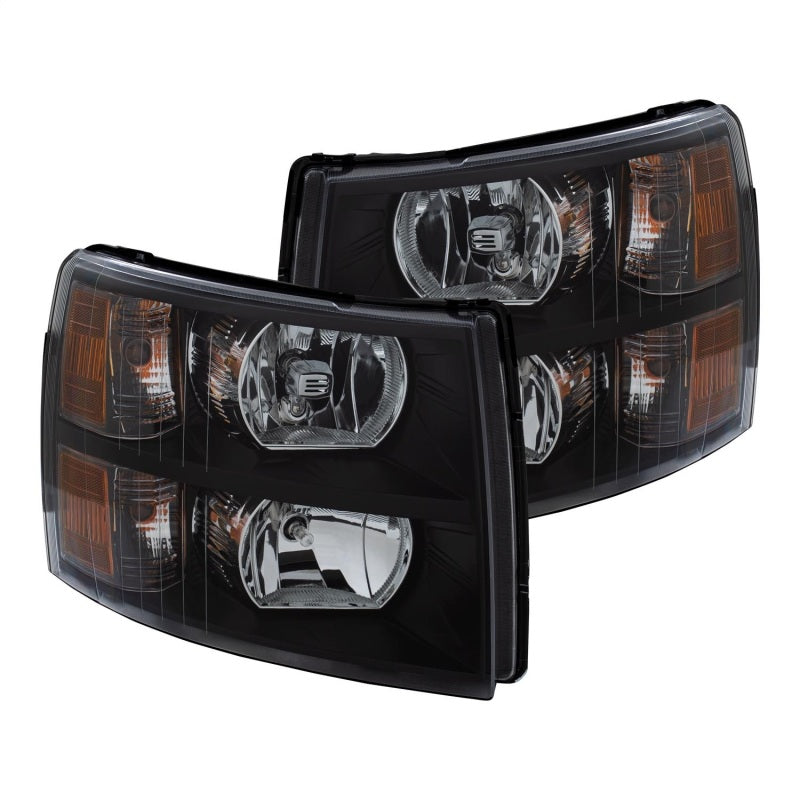 ANZO 2007-2013 Chevrolet Silverado Crystal Headlights Black - 0