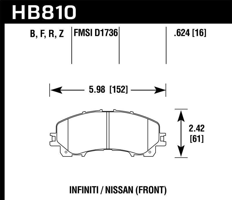 Hawk 14-17 Infiniti Q50 HPS 5.0 Front Brake Pads - 0