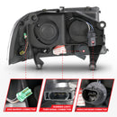 ANZO 97-04 Dodge Dakota/Durango Crystal headlight Set w/ Light Bar Black Housing-3