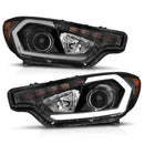ANZO 2014-2016 Kia Forte Projector Headlights w/ Light Bar Black Housing w/ DRL-2