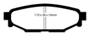 EBC 12+ Subaru BRZ 2.0 (solid rear rotors) Ultimax2 Rear Brake Pads-7
