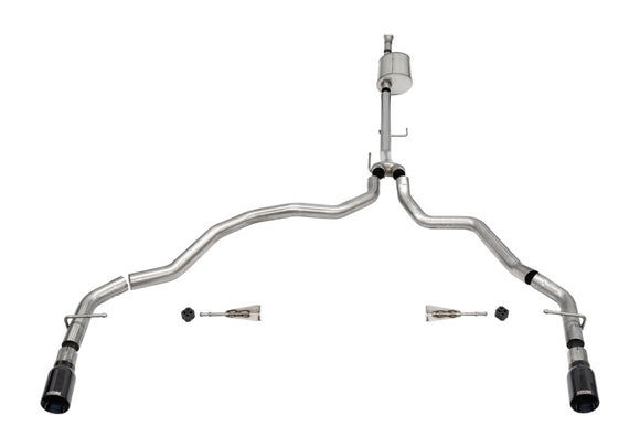 Corsa 2021-2025 Ford F-150 SuperCab/6.5in Bed 5.0L V8 Sport Cat-Back Dual Rear Exit-Black PVD