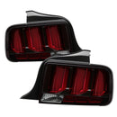 Spyder 05-09 Ford Mustang (Red Light Bar) LED Tail Lights - Black ALT-YD-FM05V3-RBLED-BK-1
