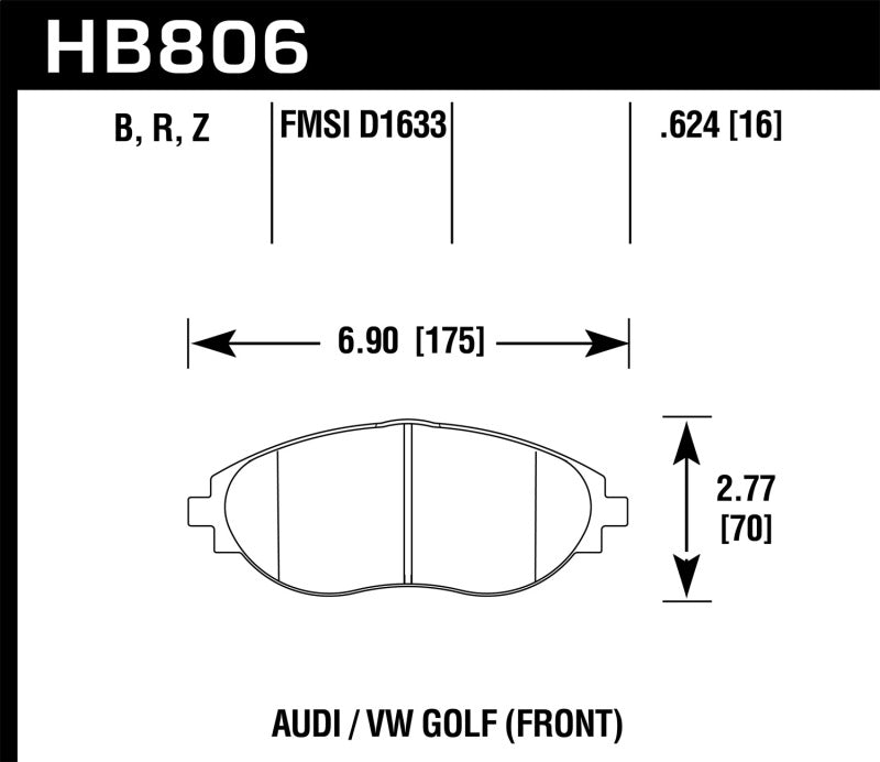 Hawk 16-17 Audi A6 HPS 5.0 Front Brake Pads - 0