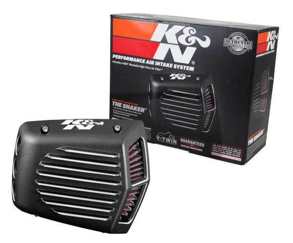K&N Street Metal Intake System for 01-16 Harley-Davidson Softail/Dyna - Shaker Black