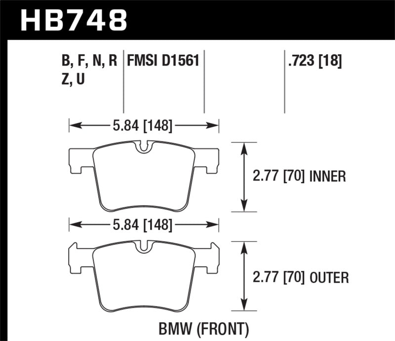 Hawk 13-14 BMW 328i/328i xDrive / 2014 428i/428i xDrive HPS 5.0 Front Brake Pads - 0