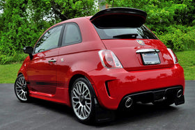 Rally Armor 12-18 Fiat 500 Black UR Mud Flap w/Red Logo - 0