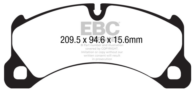 EBC 10+ Porsche Cayenne 3.6 Yellowstuff Front Brake Pads - 0