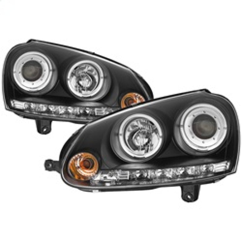 Spyder Volkswagen GTI 06-09/Jetta 06-09 Halogen Model Only - LED Halo DRL Black PRO-YD-VG06-HL-BK - 0