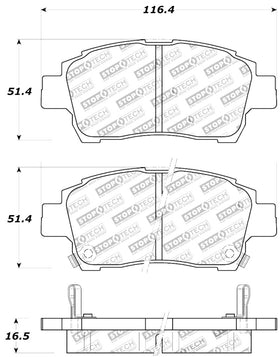 StopTech Performance 00-05 Celica GT-S Rear Brake Pads - 0