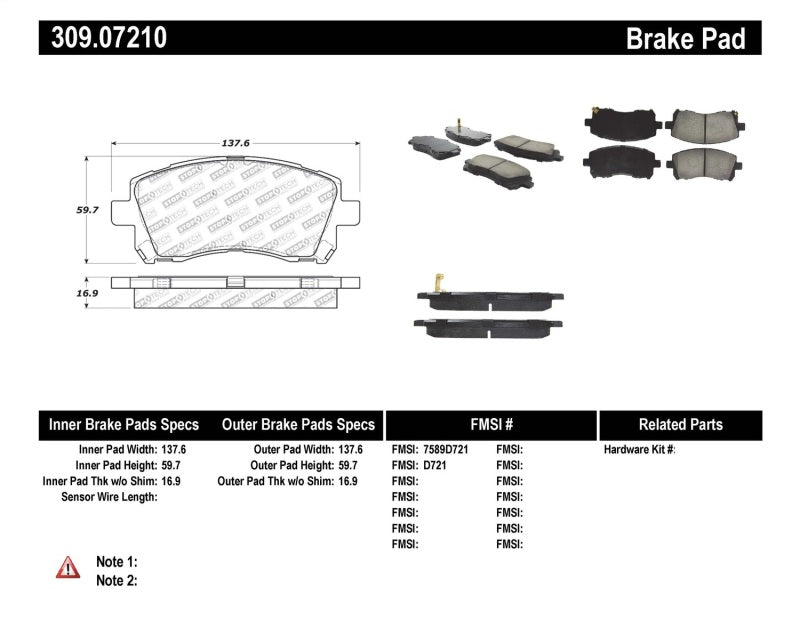 StopTech Performance 02-03 WRX Front Brake Pads - 0