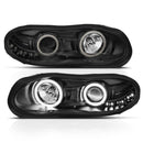 ANZO 1998-2002 Chevrolet Camaro Projector Headlights w/ Halo Black-5