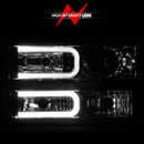 ANZO 88-98 Chevrolet C1500 Crystal Headlights w/Light Bar Chrome Housing w/ Signal Side Markers 8Pcs-2