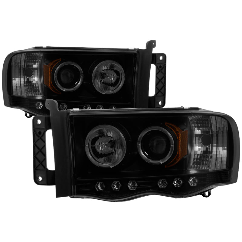 Spyder Dodge Ram 1500 02-05 03-05 Projector Headlights LED Halo LED Blk Smke PRO-YD-DR02-HL-BSM - 0