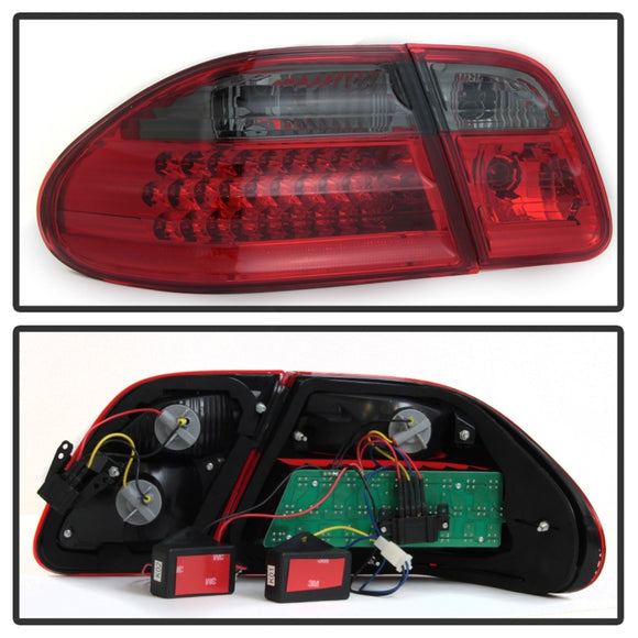 xTune Mercedes Benz W210 E-Class 96-02 LED Tail Lights Red Smoke ALT-CL-MBW210-LED-RSM