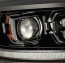 AlphaRex 09-18 Dodge Ram 2500HD LUXX LED Proj Headlights Plank Style Black w/Seq Signal/Smoked DRL-4