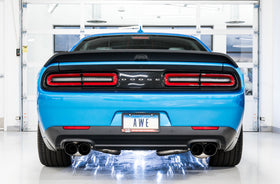 AWE Tuning 2015+ Dodge Challenger 6.4L/6.2L Non-Resonated Touring Edition Exhaust - Quad Black Tips - 0
