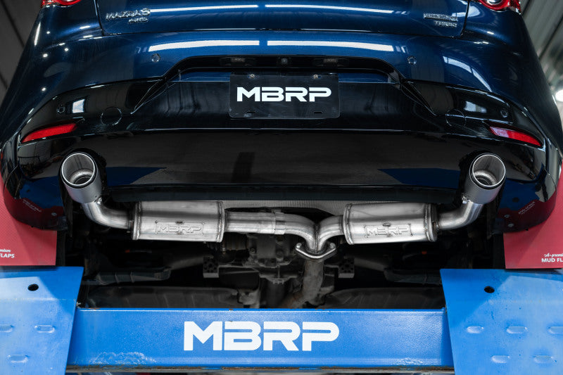 MBRP 19-23 Mazda 3 Hatchback T304SS 2.5in Axle-Back, Dual Rear Exit Street Profile - 0