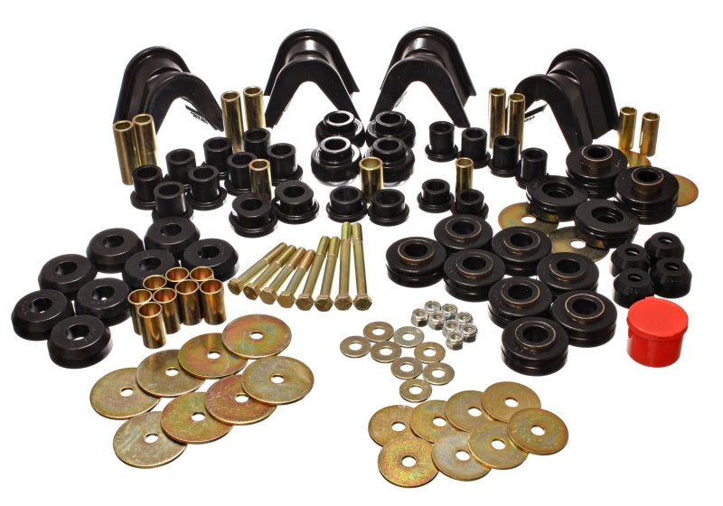 Energy Suspension 66-77 Ford Bronco 4WD (w/ 4 Deg C-Bushings) Black Hyper-Flex Master Bushing Set - 0