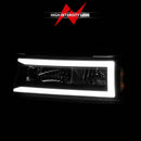 ANZO 04-12 GM Colorado/Canyon/I-Series Crystal Headlights - w/ Light Bar Black Housing 4pcs-5